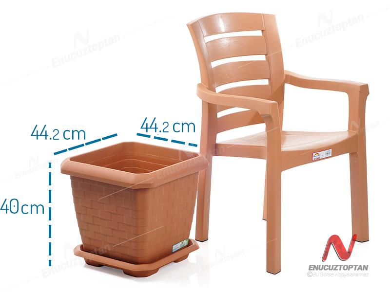 Serinova HK04 Hisar Kare Tabaklı Saksı No:4 - 44 Litre | ID1405