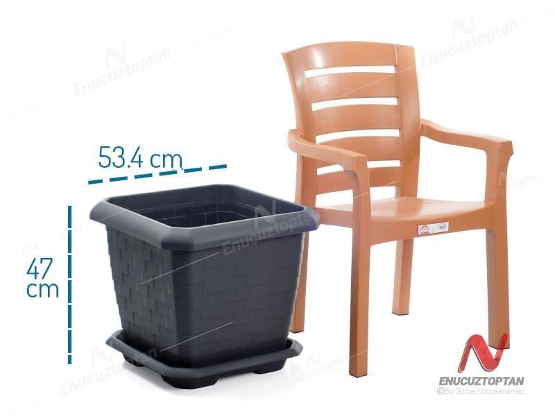 Serinova HK05 Hisar Kare Tabaklı Saksı No:5 - 74.3 Litre | ID2854