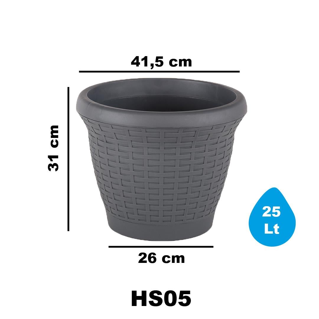 Serinova HS05 Hasır Saksı 25 Litre | ID1378