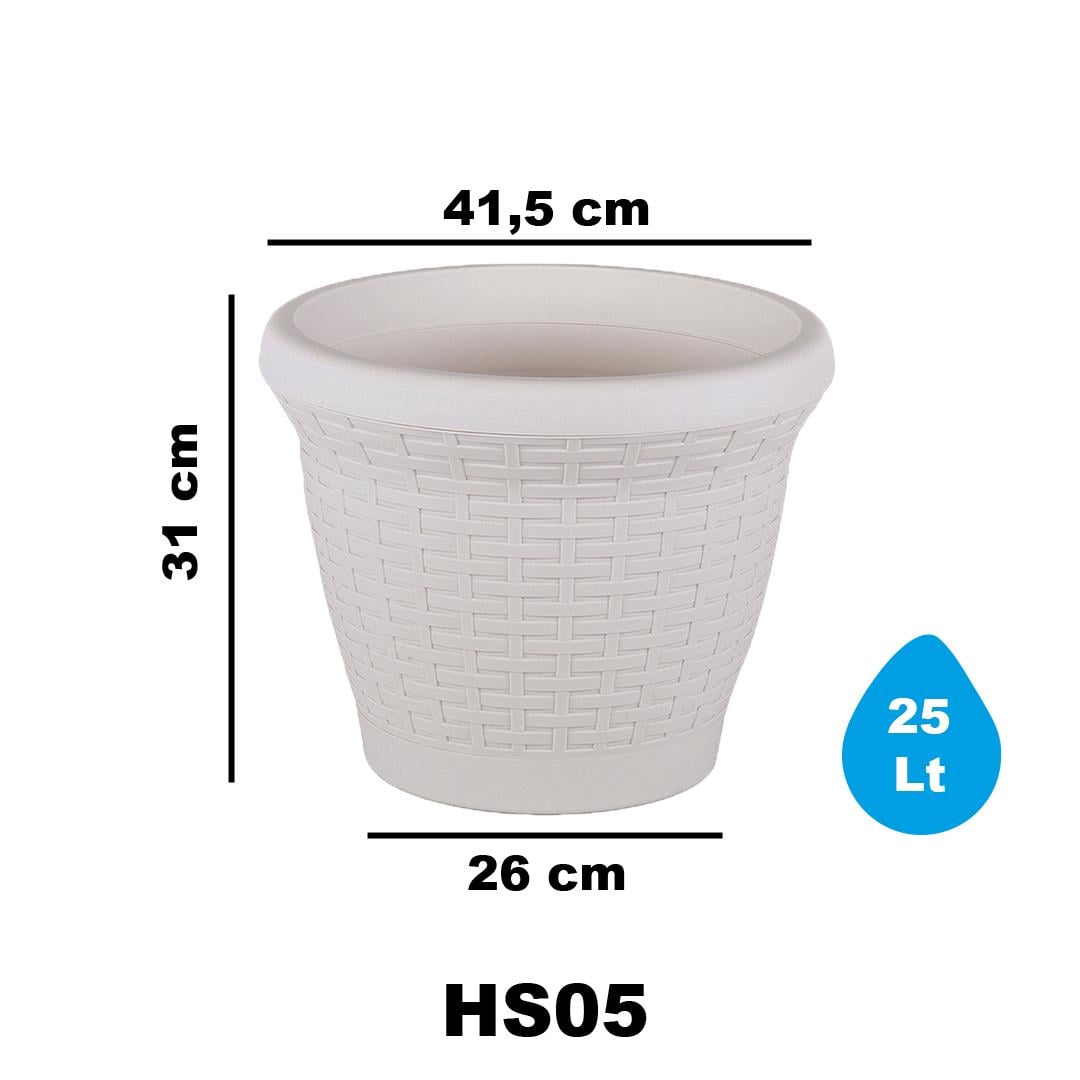Serinova HS05 Hasır Saksı 25 Litre | ID1378