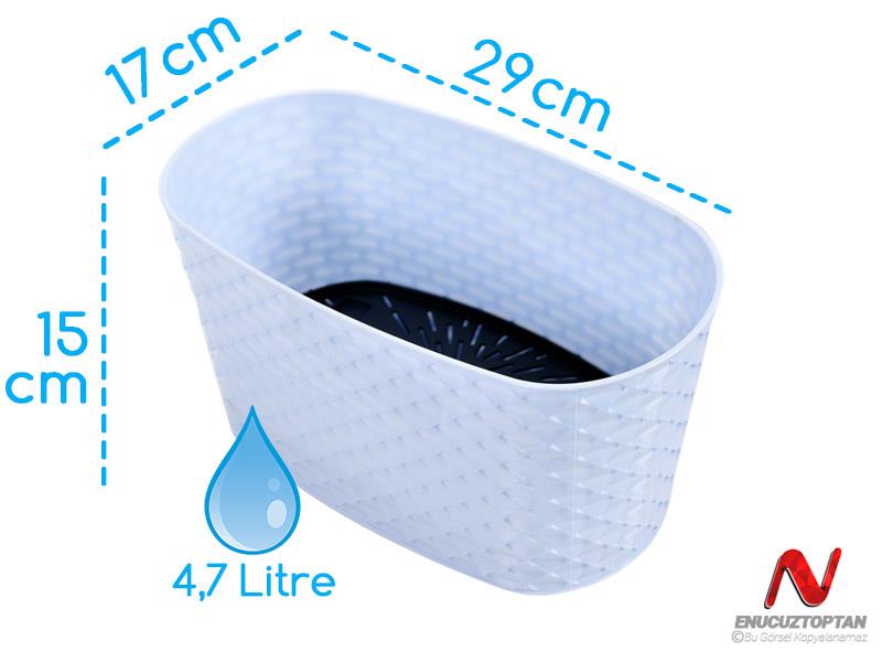 Serinova KAPB Kapadokya Balkon Çiçek ve Bitki Saksısı 4,7 Litre | ID4734