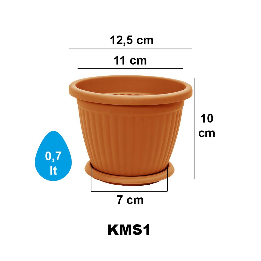 Serinova KM01 Tabaklı Kemer Saksı 0.7 Litre | ID6471