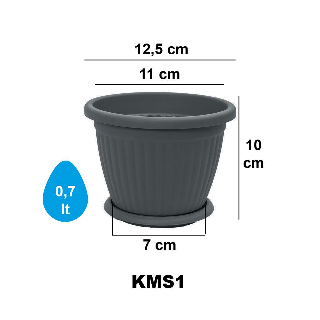 Serinova KM01 Tabaklı Kemer Saksı 0.7 Litre | ID6471