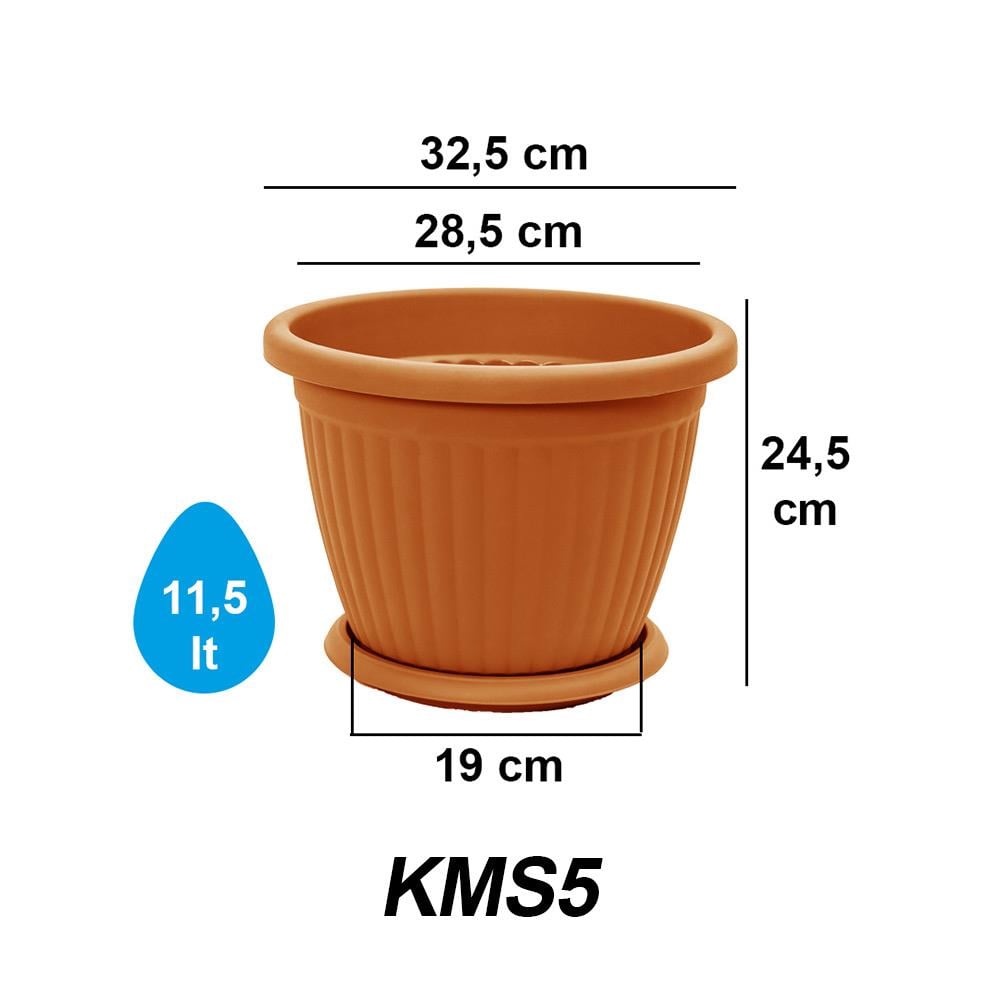 Serinova KM05 Tabaklı Kemer Saksı 11,5 Litre | ID6475