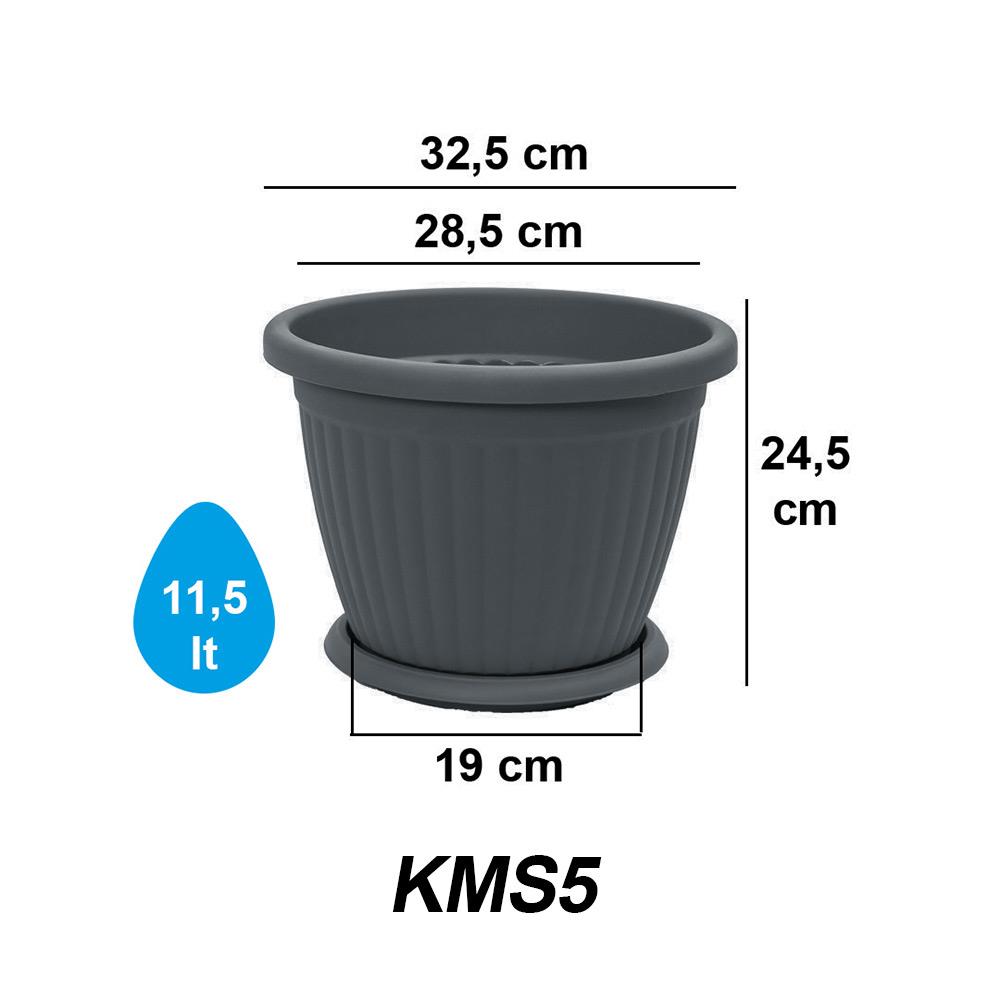 Serinova KM05 Tabaklı Kemer Saksı 11,5 Litre | ID6475
