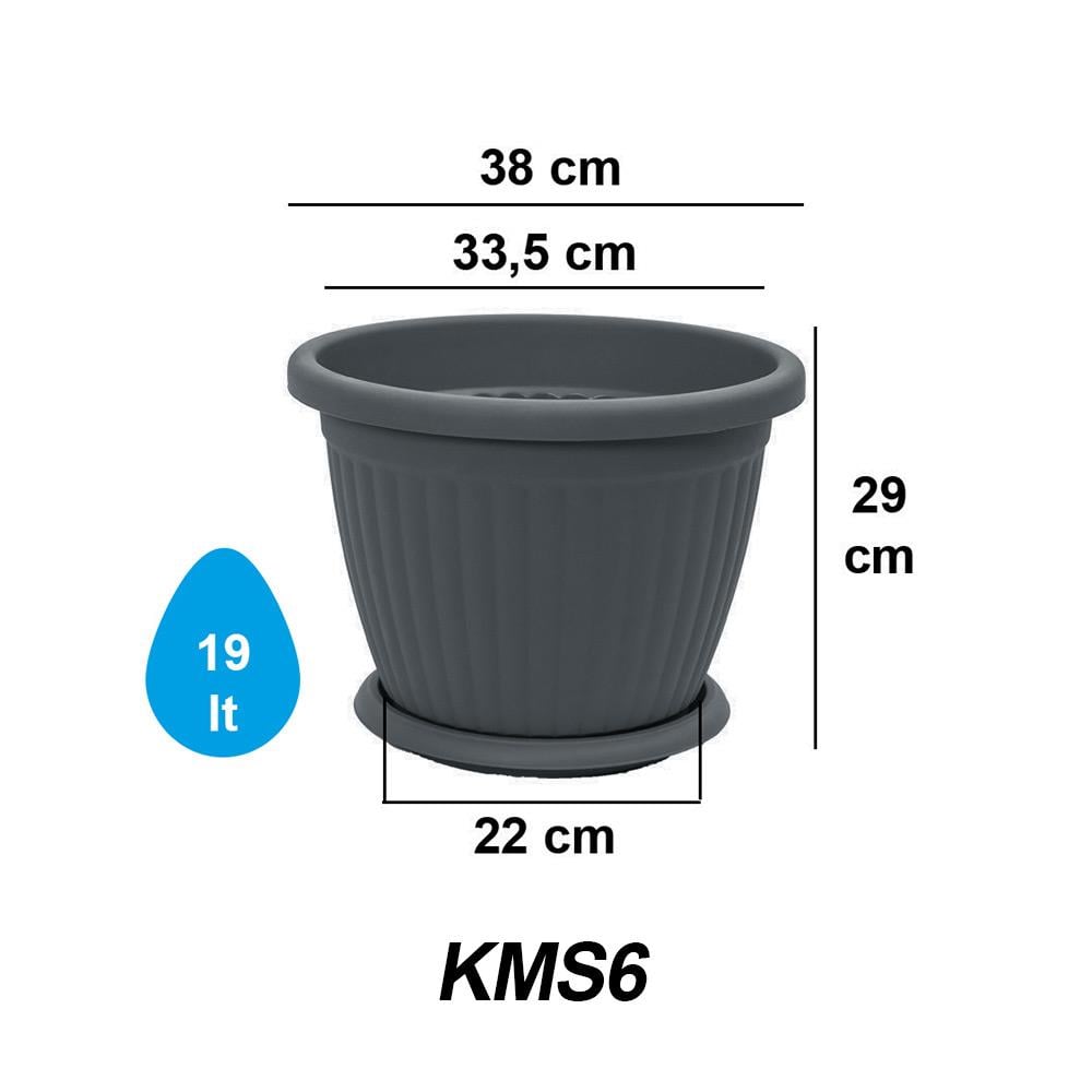 Serinova KM06 Tabaklı Kemer Saksı 19 Litre | ID6476