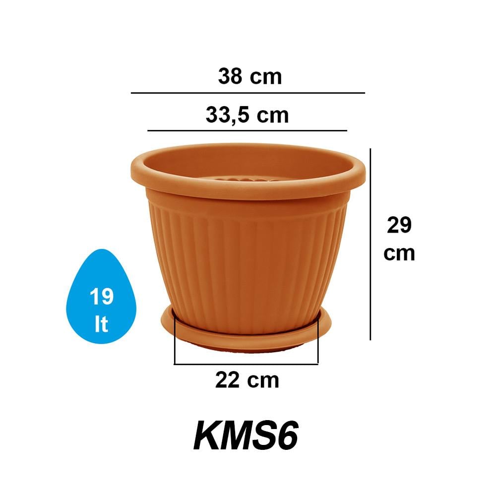 Serinova KM06 Tabaklı Kemer Saksı 19 Litre | ID6476