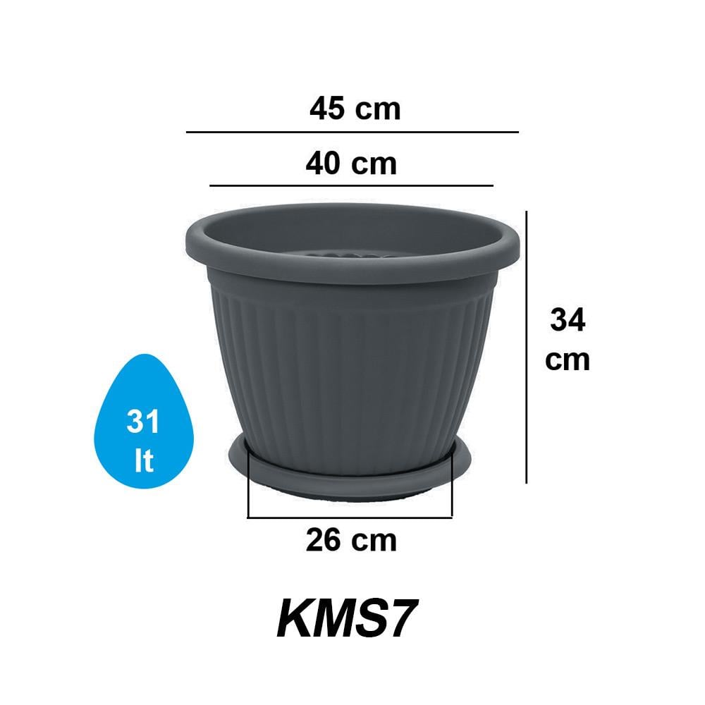 Serinova KM07 Tabaklı Kemer Saksı 31 Litre | ID6477