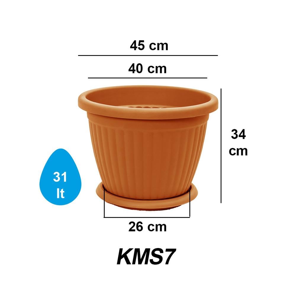 Serinova KM07 Tabaklı Kemer Saksı 31 Litre | ID6477