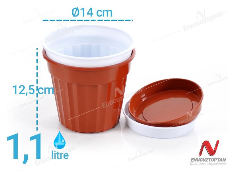 Serinova S204 Klasik Salon Çiçek ve Bitki Saksısı No:4 - 1.1 Litre | ID2871