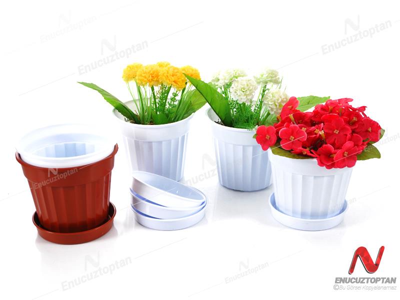 Serinova S204 Klasik Salon Çiçek ve Bitki Saksısı No:4 - 1.1 Litre | ID2871