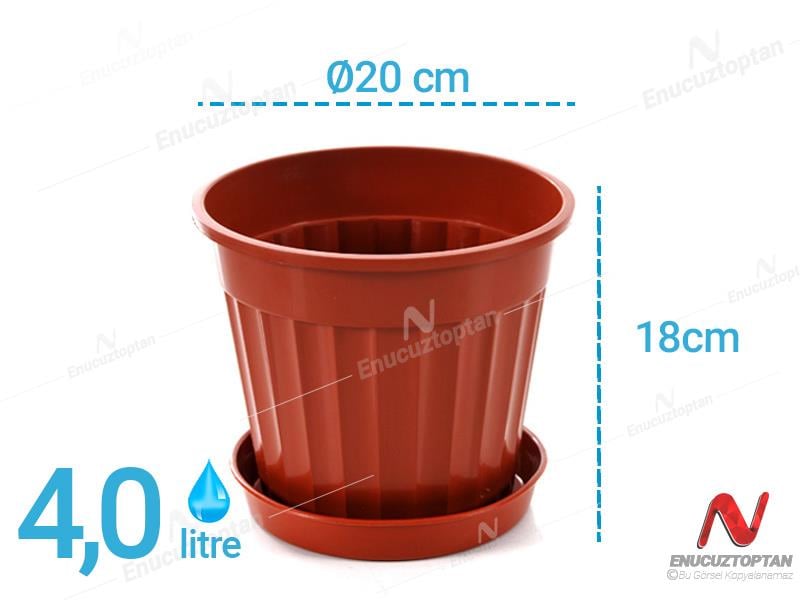 Serinova S207 Klasik Salon Çiçek ve Bitki Saksısı No:7 - 4 Litre | ID2874