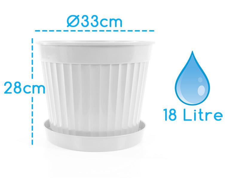 Serinova S211 Klasik Salon Saksı No:11 18Litre İç ve Dış Mekan| ID4739