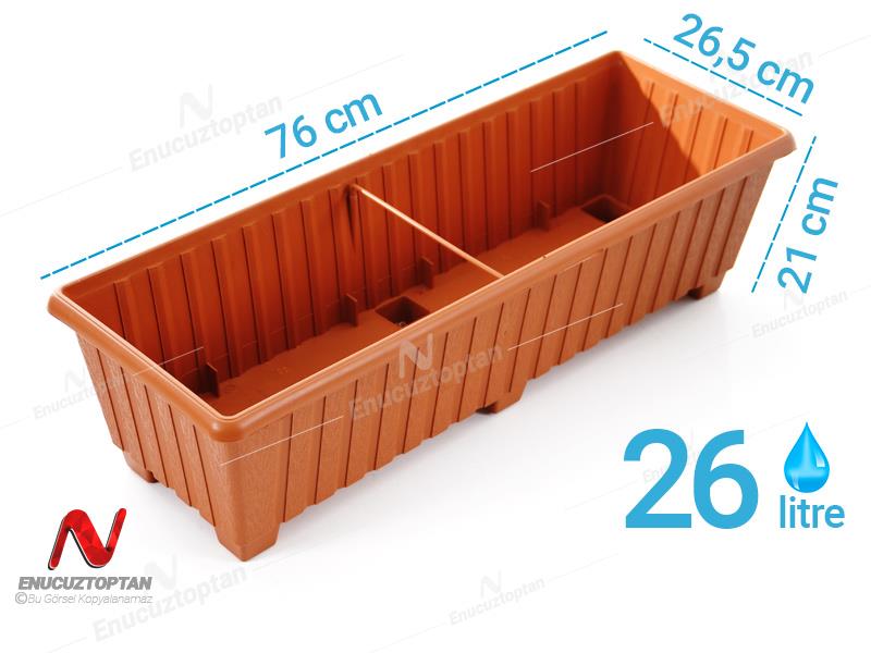 Serinova S230 Klasik Ayaklı Balkon Çiçek ve Bitki Saksısı 26 Litre | ID2877