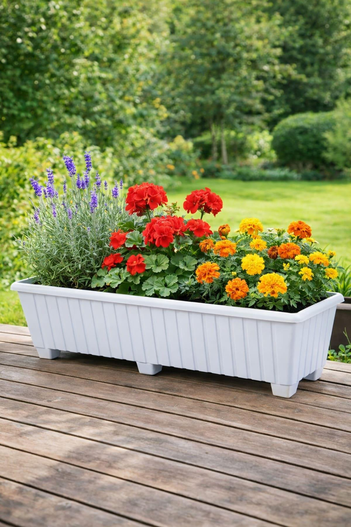 Serinova S230 Klasik Ayaklı Balkon Çiçek ve Bitki Saksısı 26 Litre | ID2877