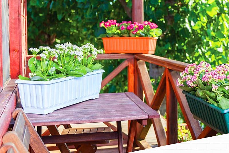 Serinova S230 Klasik Ayaklı Balkon Çiçek ve Bitki Saksısı 26 Litre | ID2877