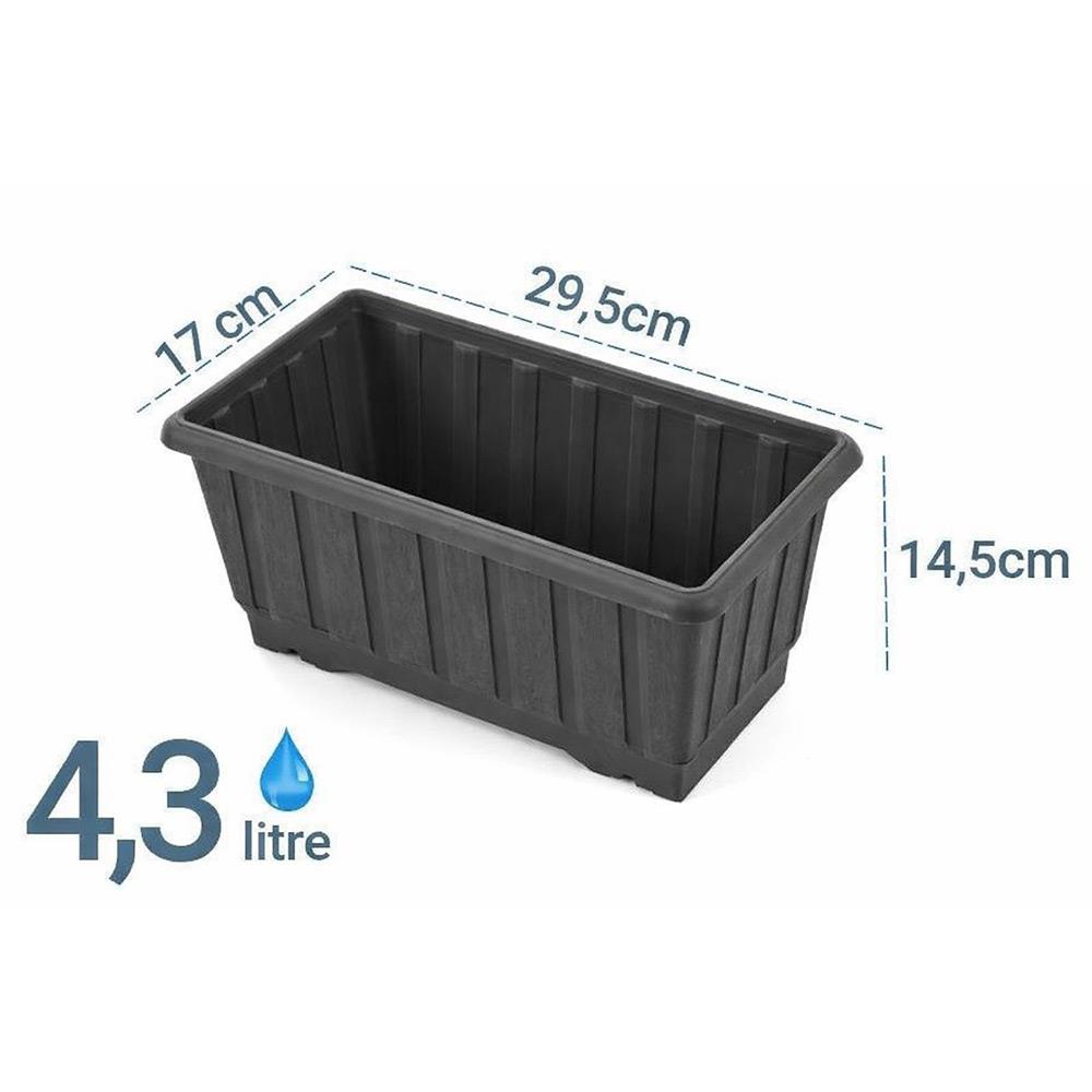 Serinova S231 Klasik Balkon Çiçek ve Bitki Saksısı No:1 - 4.3 Litre | ID2878