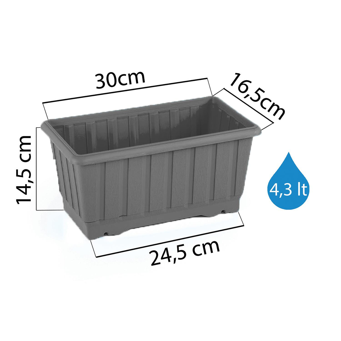 Serinova S231IA Klasik Askılı Balkon Saksı 4.3 Litre | ID2949
