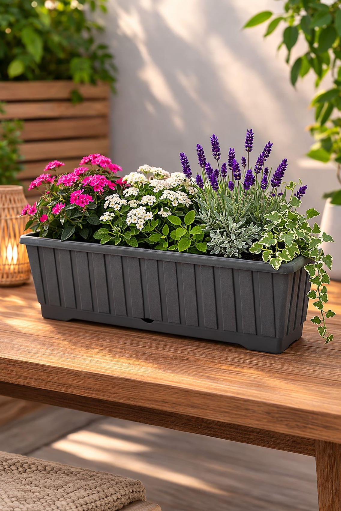 Serinova S232 Klasik Balkon Çiçek ve Bitki Saksısı No:2 - 7.4 Litre | ID2879