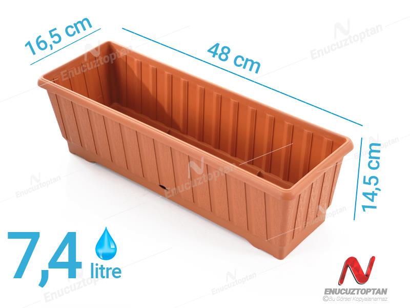 Serinova S232 Klasik Balkon Çiçek ve Bitki Saksısı No:2 - 7.4 Litre | ID2879