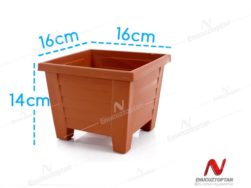 Serinova S410 Kare Bitki Çiçek Saksısı Cam Balkon İç ve Dış Mekan No:2 2Litre | ID4747