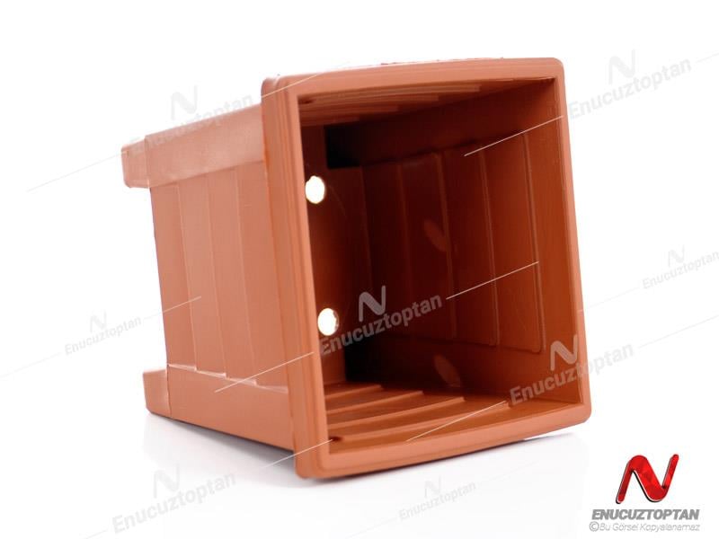 Serinova S410 Kare Bitki Çiçek Saksısı Cam Balkon İç ve Dış Mekan No:2 2Litre | ID4747