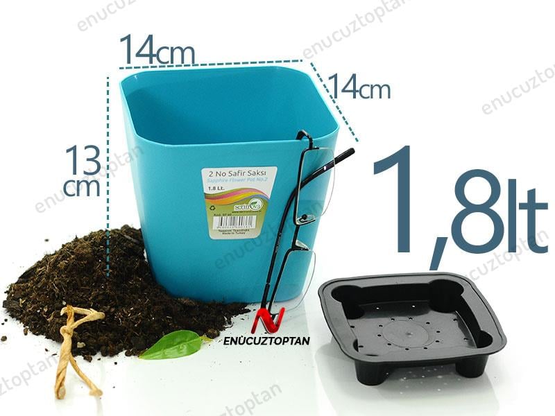 Serinova SF02 Safir Kare Saksı 1.8 Litre | ID1359