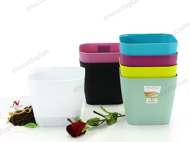 Serinova SF03 Safir Kare Saksı 3.4 Litre | ID1360