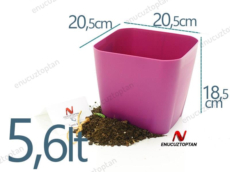 Serinova SF04 Safir Kare Saksı 5.6 Litre | ID1361