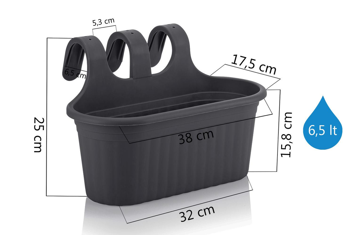 Serinova TOM2  Tombik Balkon Saksı No:2 - 6.5 Litre | ID2861