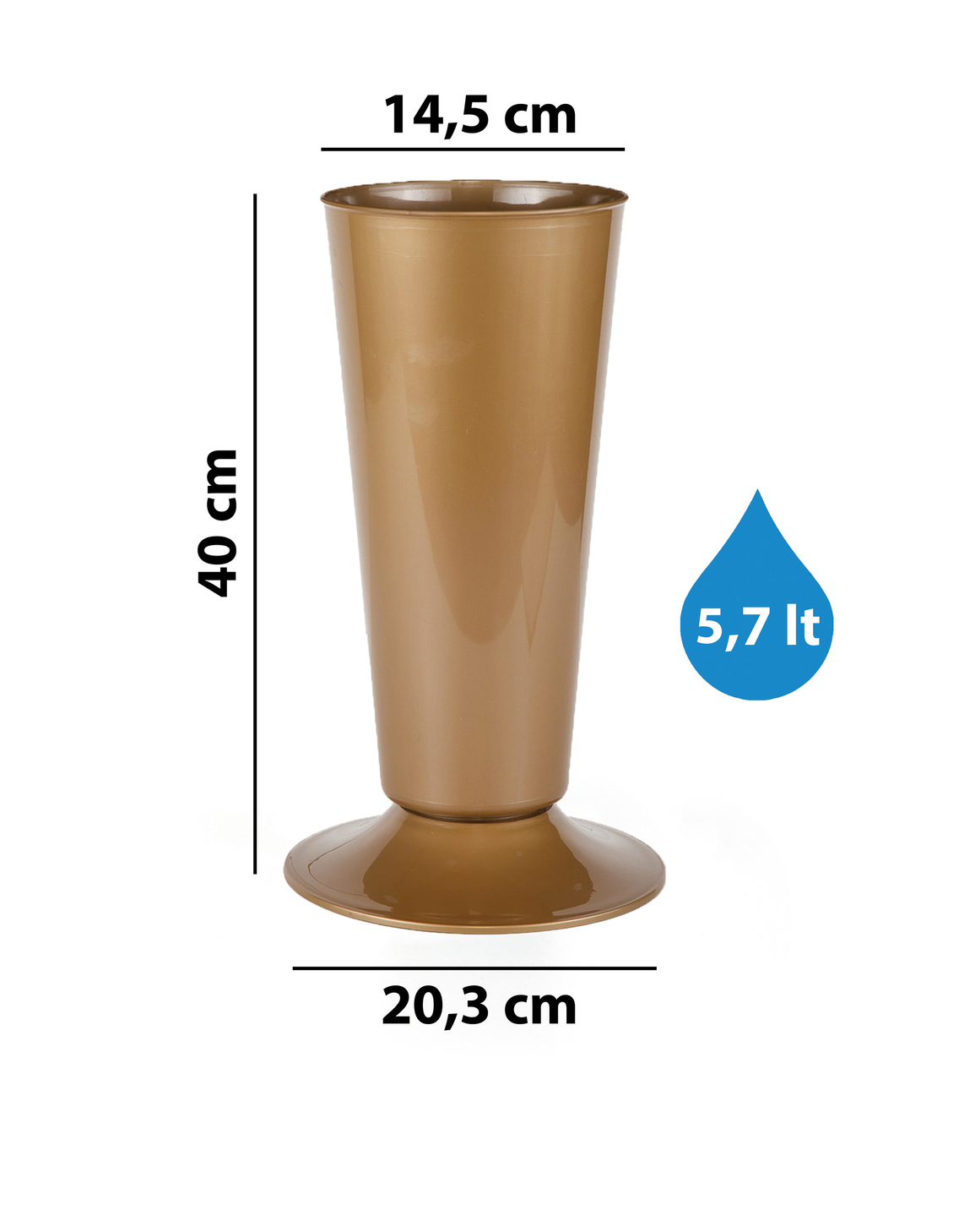 Serinova V005 Kesme Çiçek ve Bitki Vazosu No:5 - 5.7 Litre | ID2882