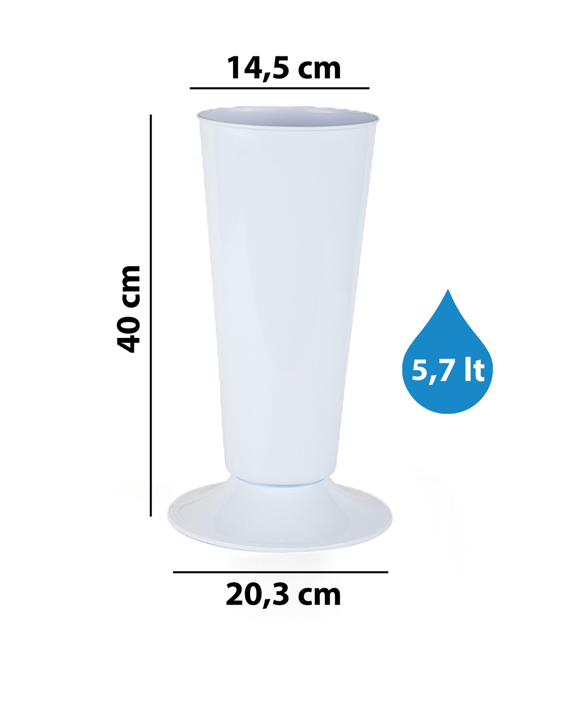 Serinova V005 Kesme Çiçek ve Bitki Vazosu No:5 - 5.7 Litre | ID2882