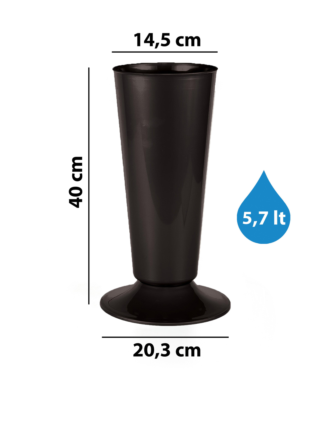 Serinova V005 Kesme Çiçek ve Bitki Vazosu No:5 - 5.7 Litre | ID2882