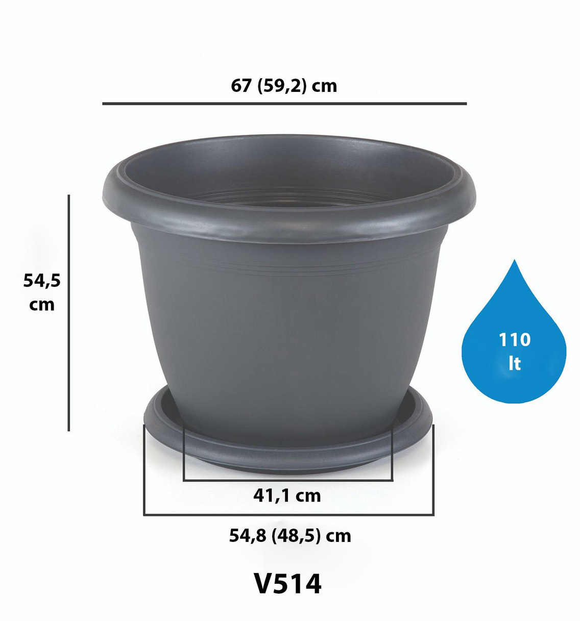 Serinova V514 Villa Dış Mekan Saksı No:14 - 110 Litre | ID1545