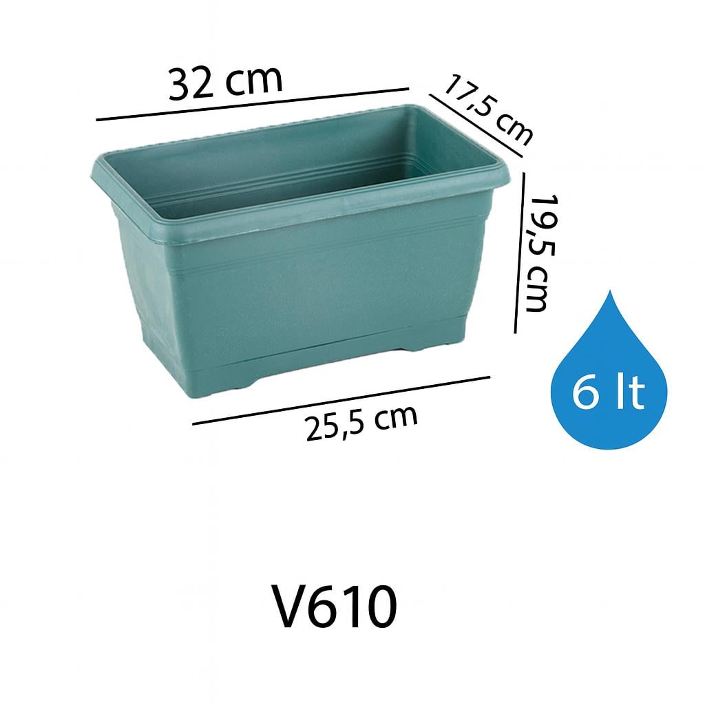 Serinova V610A Villa Balkon Askılı Saksı 6 Litre | ID1435