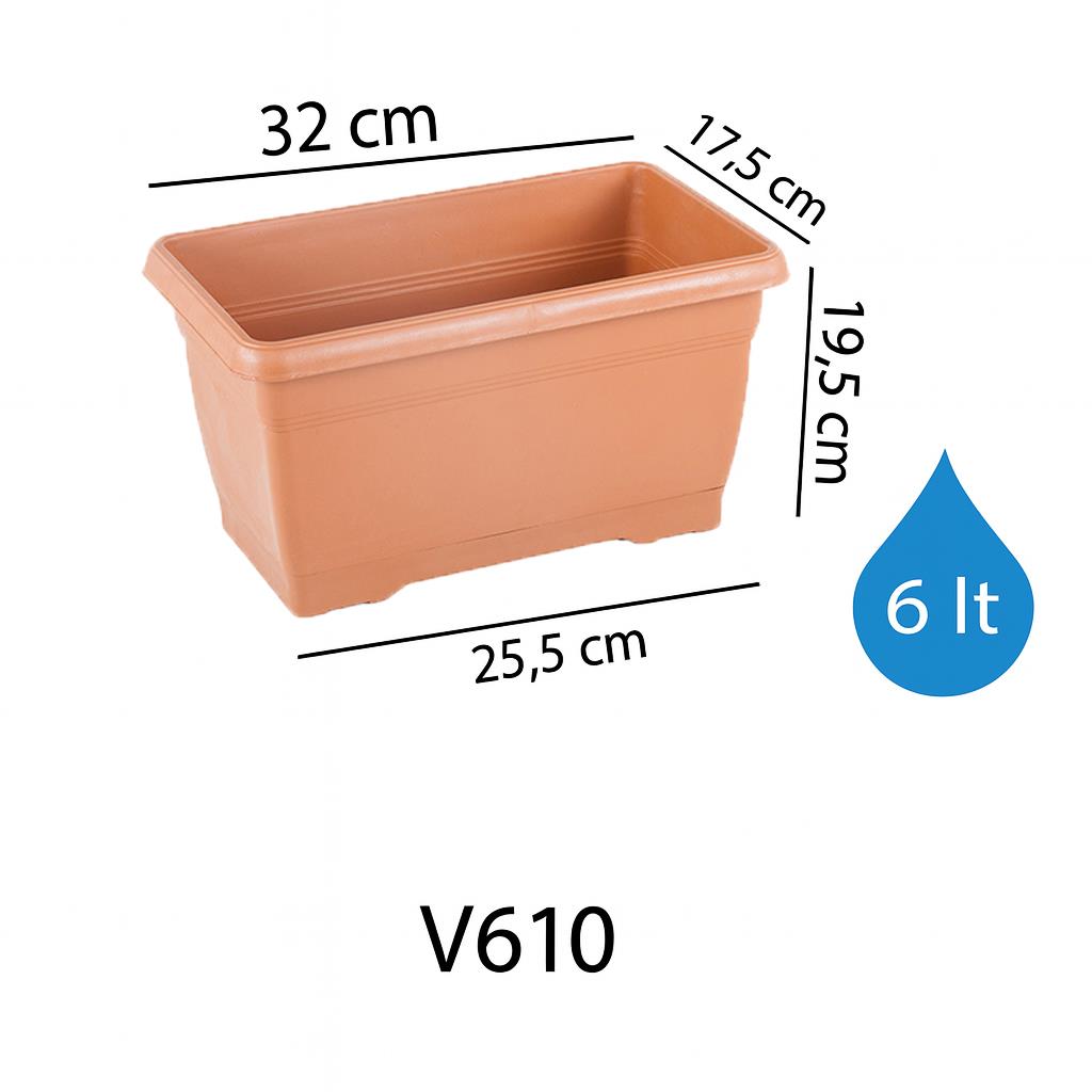 Serinova V610VA Villa Askılı Balkon Saksı 6 Litre | ID2946