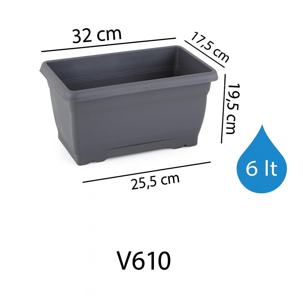 Serinova V610VA Villa Askılı Balkon Saksı 6 Litre | ID2946