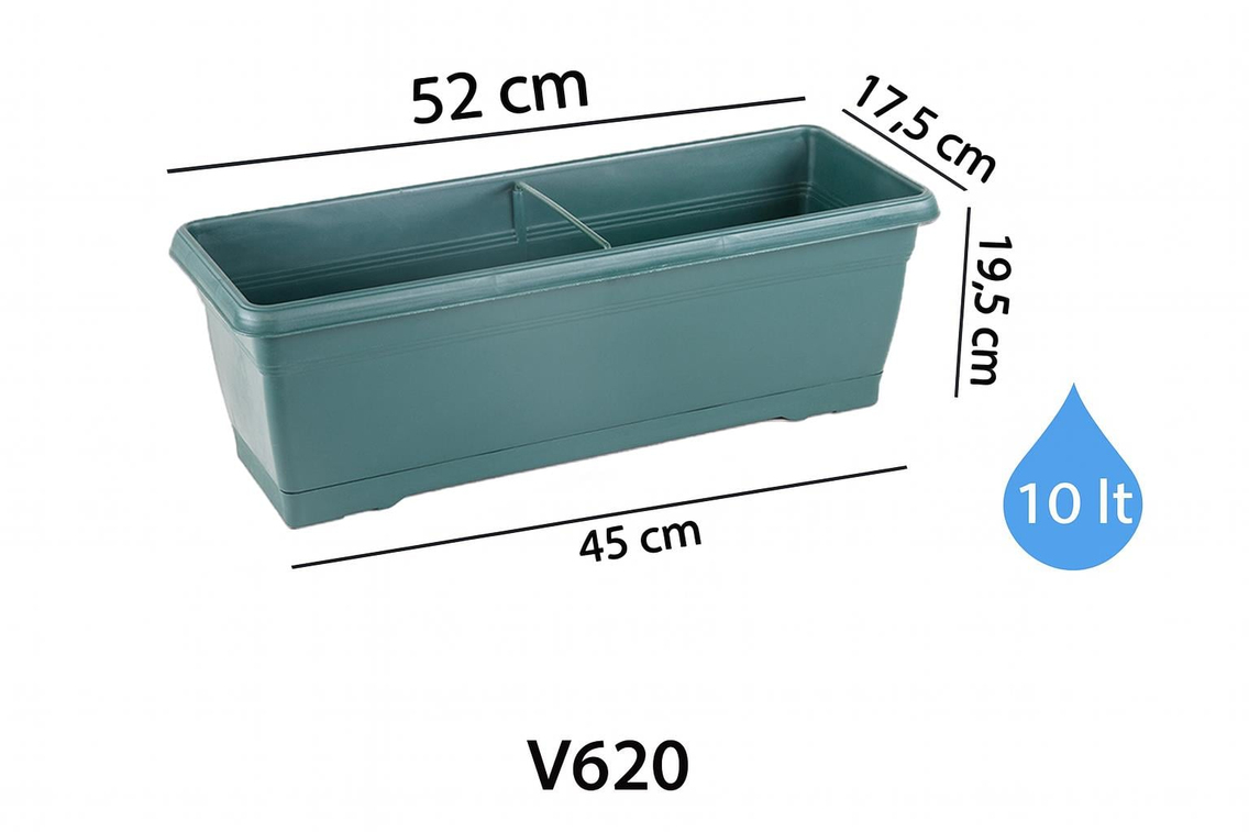 Serinova V620 Villa Balkon Saksı 10 Litre | ID1372