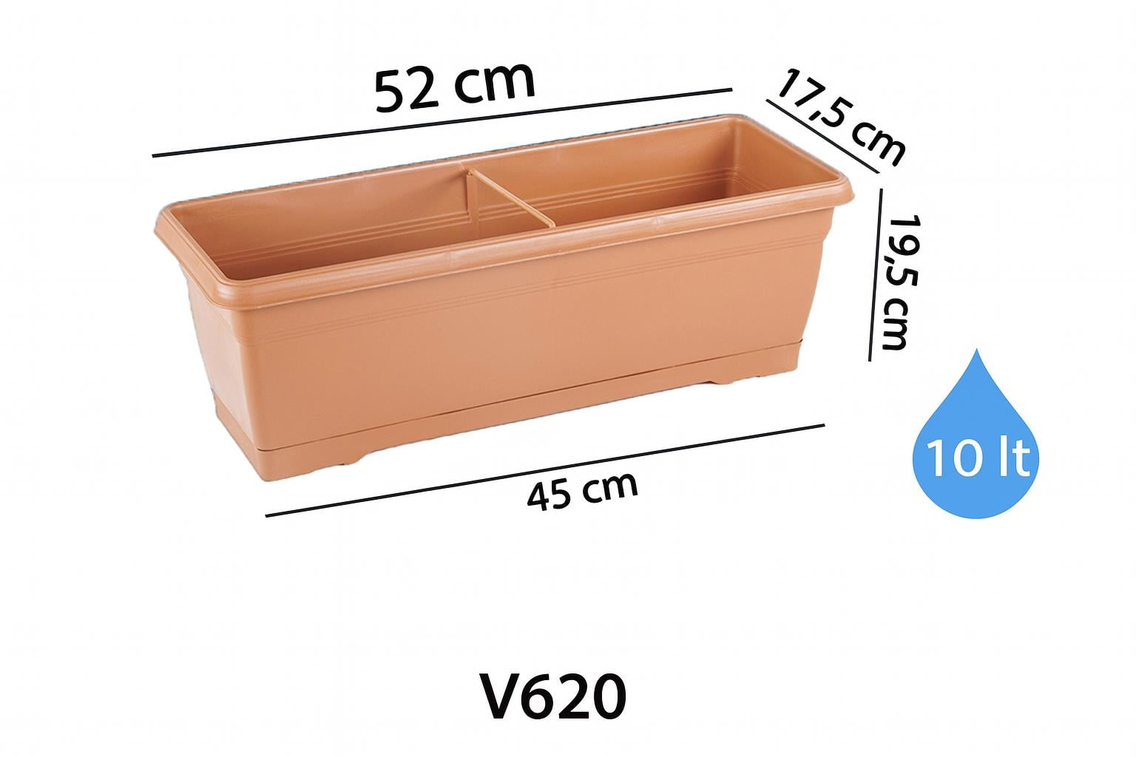 Serinova V620 Villa Balkon Saksı 10 Litre | ID1372