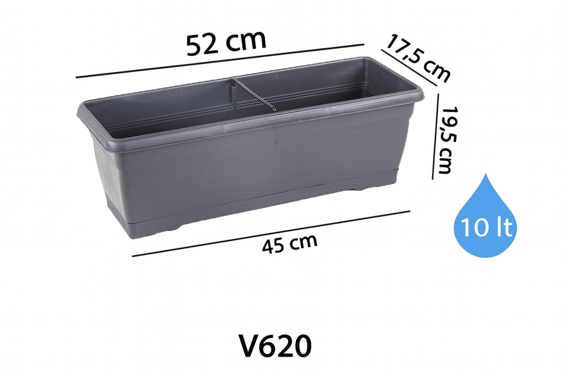 Serinova V620VA Villa Askılı Balkon Saksı 10 Litre | ID2947