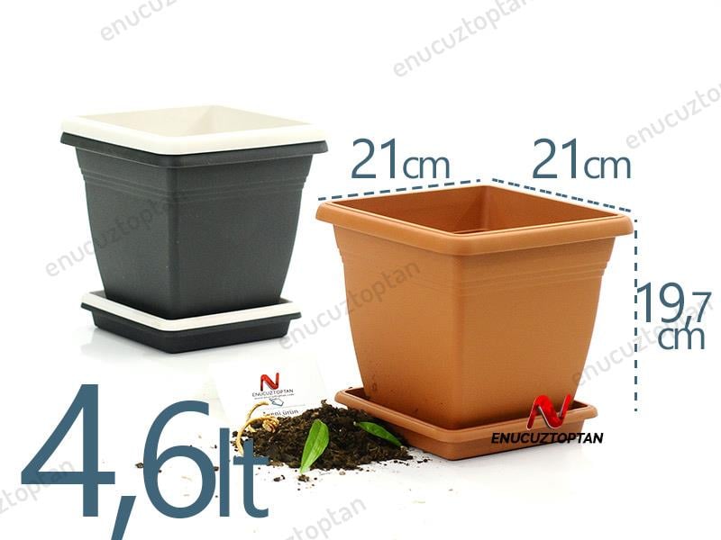 Serinova VK01 Villa Kare Saksı No:1 - 4.6 Litre | ID1383