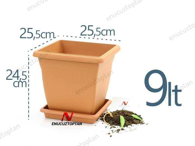 Serinova VK02 Villa Kare Saksı No:2 - 9 Litre | ID1384