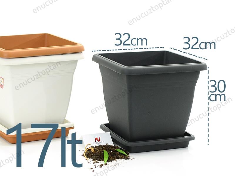 Serinova VK03 Villa Kare Dış Mekan Saksı No:3 - 17 Litre | ID1385