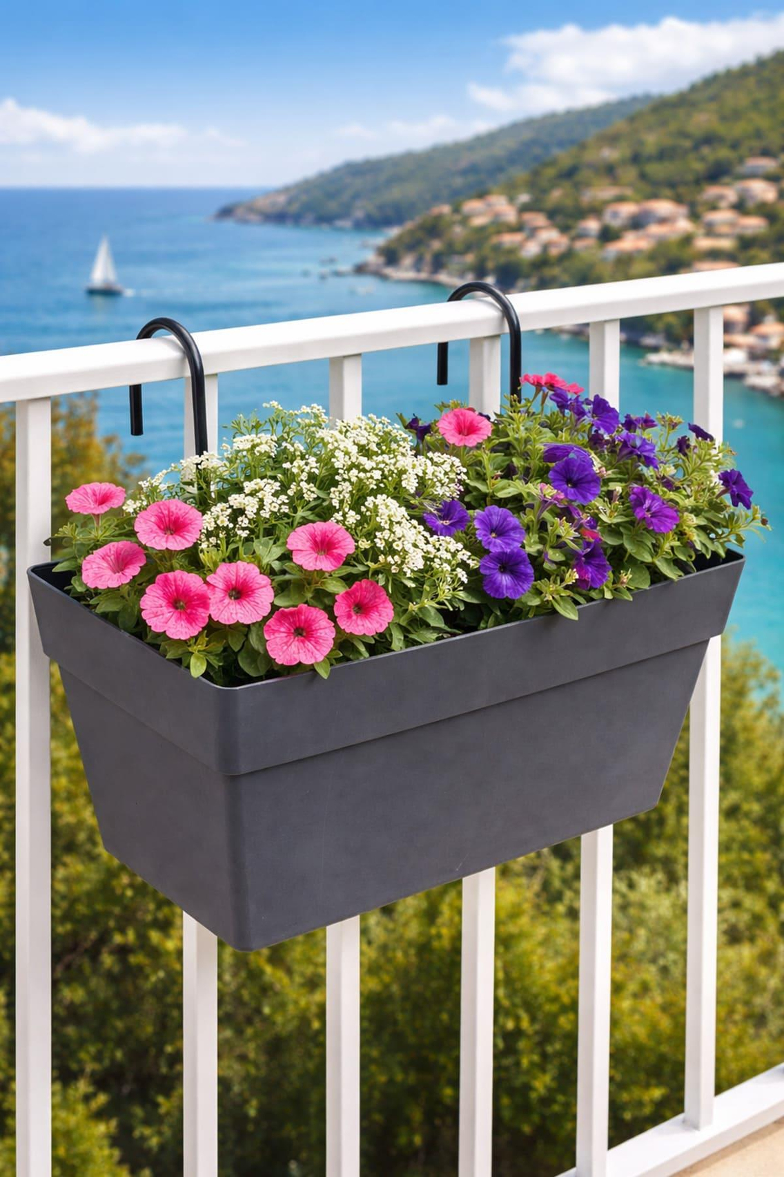 Serinova YB01VA Villa Askılı Yalı Balkon Saksı 6.5 Litre | ID5502 