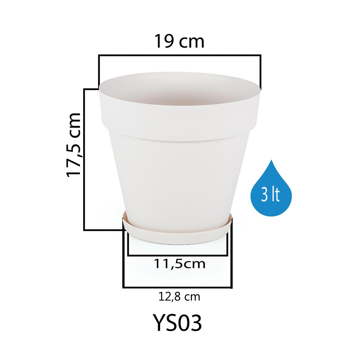 Serinova YS03 Yalı Saksı 3 Litre | ID1365