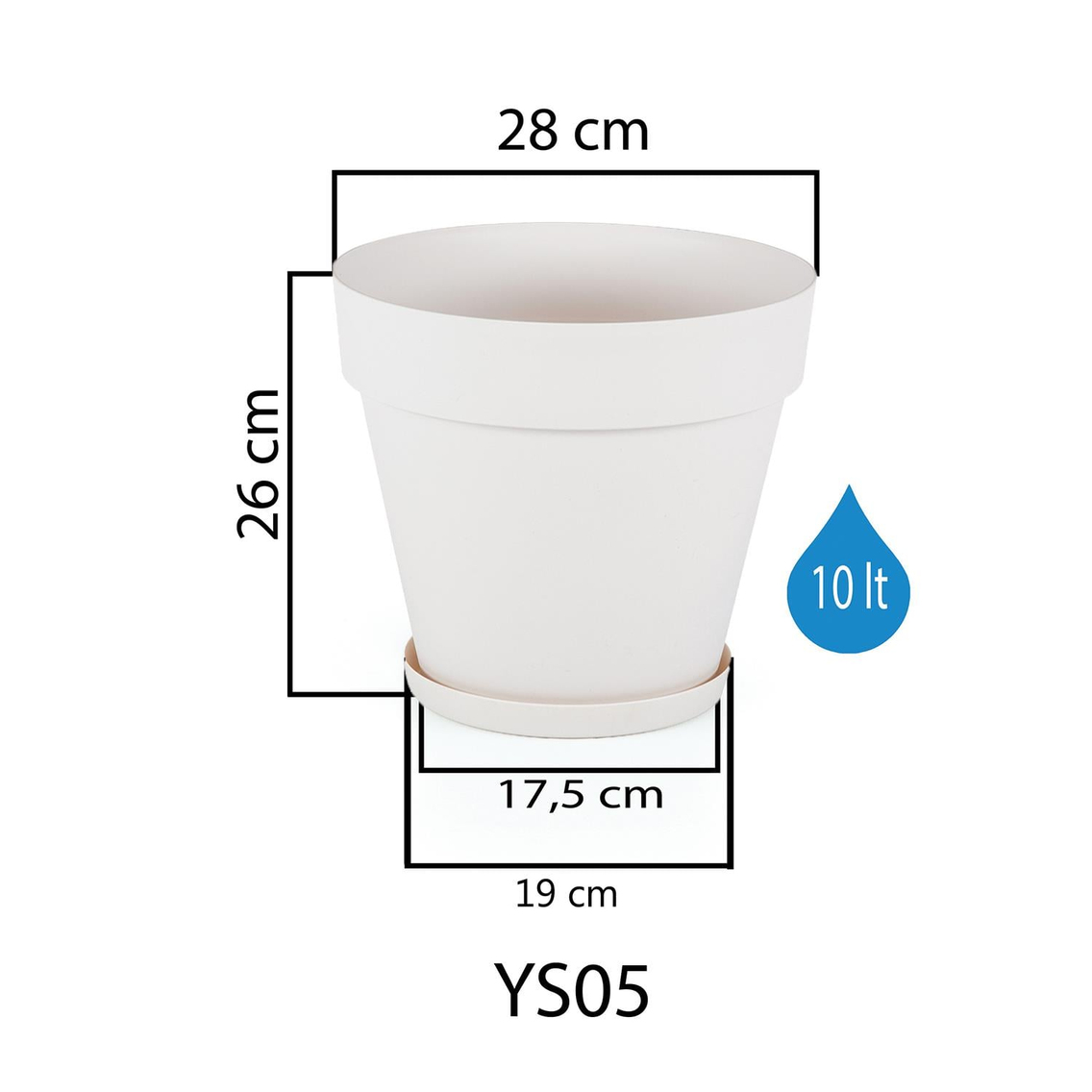 Serinova YS05 Yalı Saksı 10 Litre | ID1367