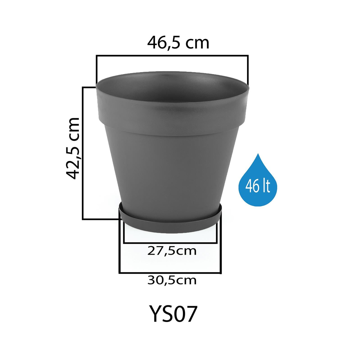 Serinova YS07 Yalı Saksı 46 Litre | ID1369