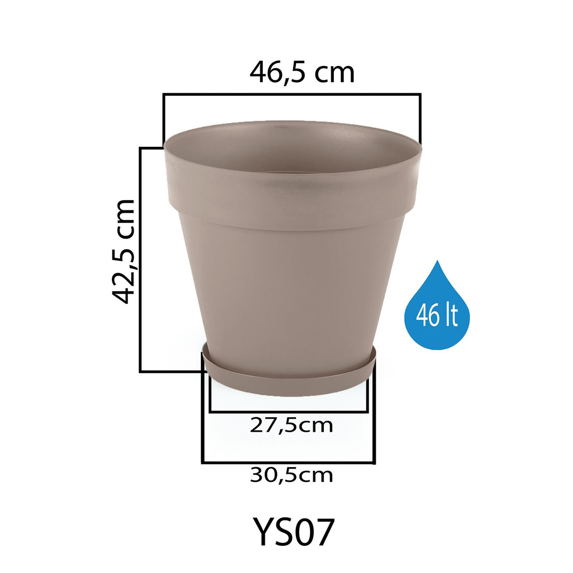 Serinova YS07 Yalı Saksı 46 Litre | ID1369