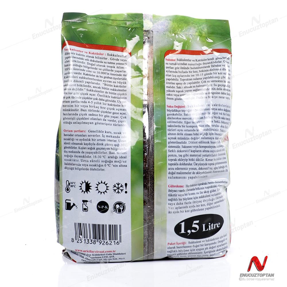 Sukulent Kaktüs Toprağı 1,5 Litre -  Mineralli Bitki Çiçek Toprak | ID5553