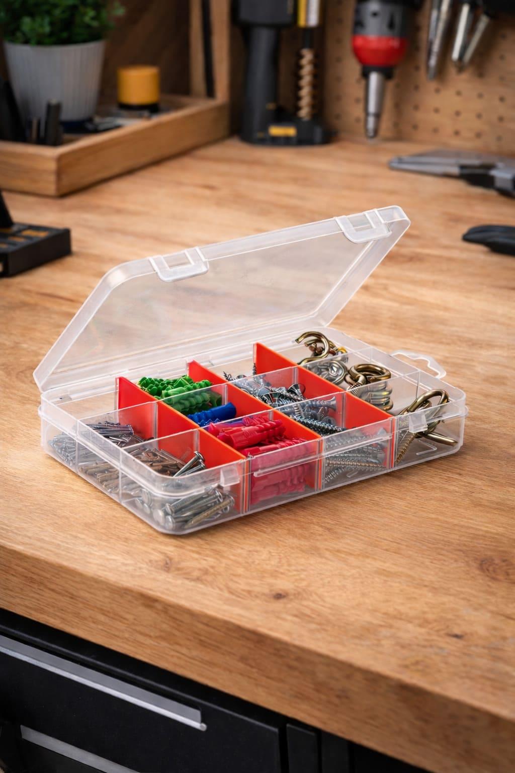 Super-Bag 12 Bölmeli Beta Organizer ve Vida, Çivi, Dübel Seti - ASR5004 | ID2495